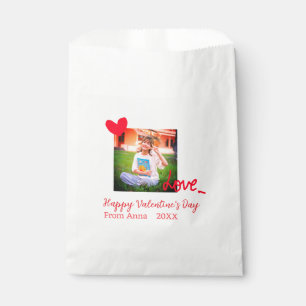 Red heart love happy valentine's day add photo nam favour bags