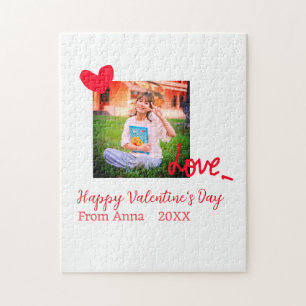 Red heart love happy valentine's day add photo nam jigsaw puzzle