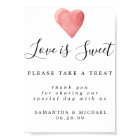 Red Heart Love is Sweet Wedding Dessert Bar Sign