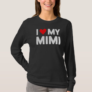 Red Heart Love Mimi  Vintage I Love My Mimi T-Shirt