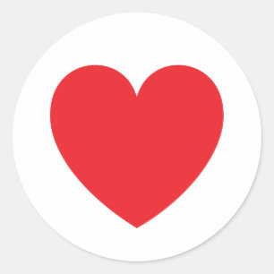 Red heart love or Valentines day Classic Round Sticker