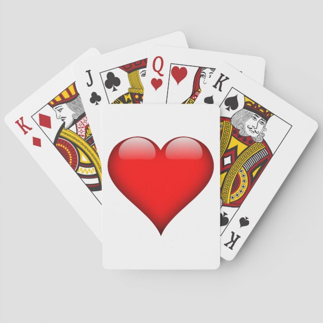 Red Heart Love Playing Cards (Back)