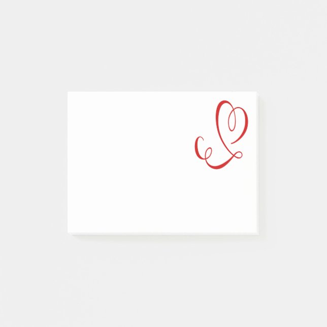 Red Heart Love Post It  - Wedding, Engaged, Bridal Post-it Notes (Front)