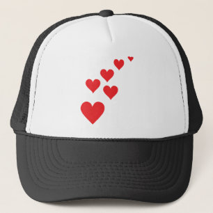 Red Heart Love Rain - Valentine�s Day Trucker Hat