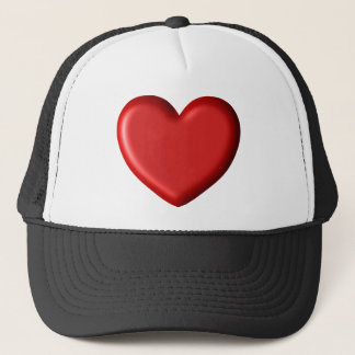Red Heart Love Romantic Puffy Heart 3D Trucker Hat