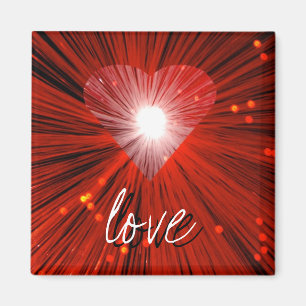 Red Heart 'love' square fridge magnet
