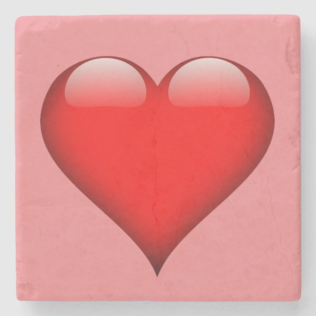 Red Heart Love Stone Coaster (Front)