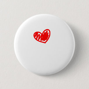 Red heart. Love. Valentine's day 6 Cm Round Badge