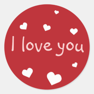 Red heart love Valentine's day custom party favour Classic Round Sticker