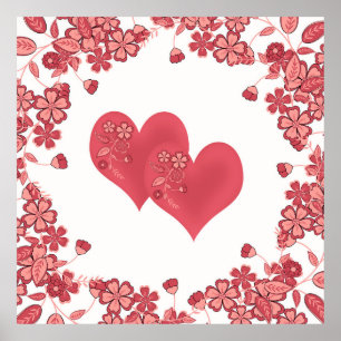 red heart love Valentine's day Poster