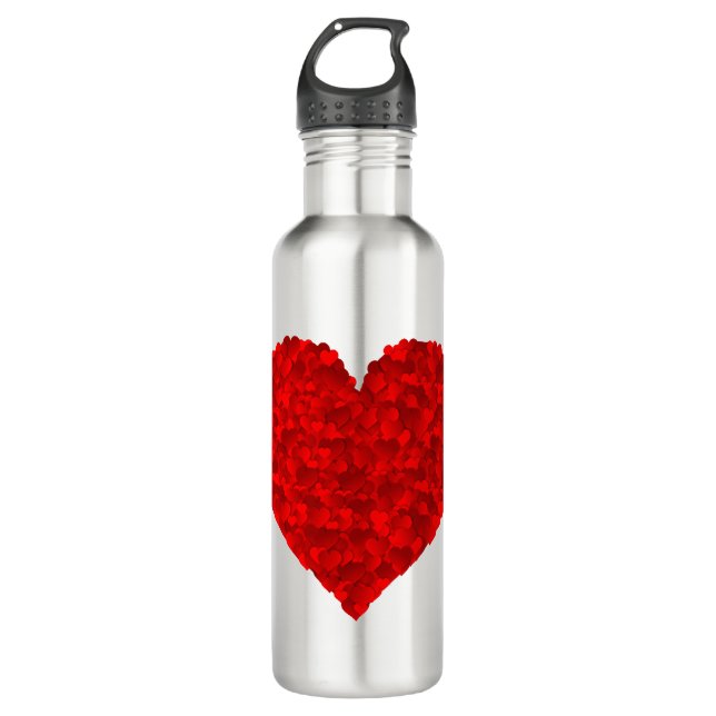 Red Heart Love Valentines for Girlfriend Women Him 710 Ml Water Bottle (Front)