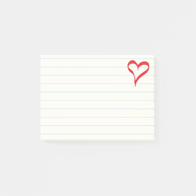 Red Heart Love Wedding, Bridal Showers, Engagement Post-it Notes (Front)