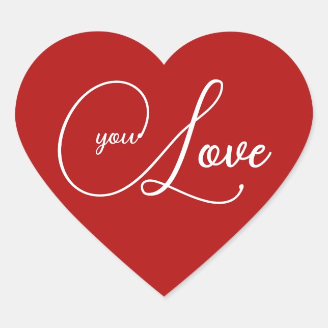 Red Heart ''LOVE Y'' for Valentine's Heart Sticker (Front)