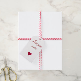 red heart love you more Gift Tag