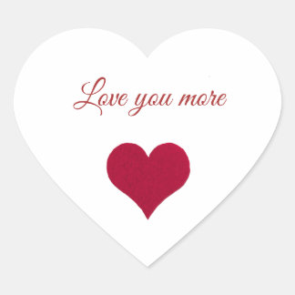 red heart love you more heart sticker