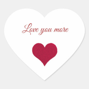 red heart love you more  sticker