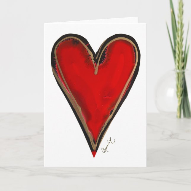 Red Heart Lovitude Blank Note Card (Front)