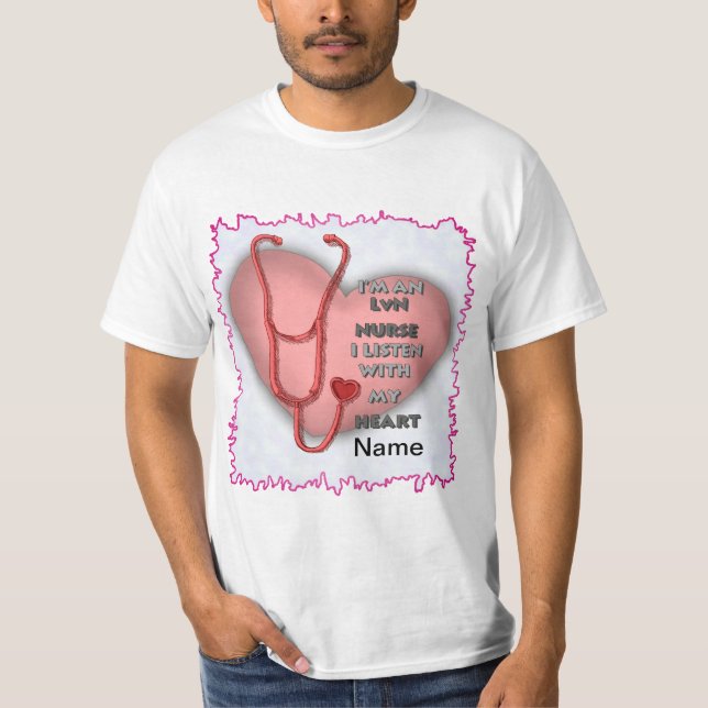 Red Heart LVN Nurse T-Shirt (Front)