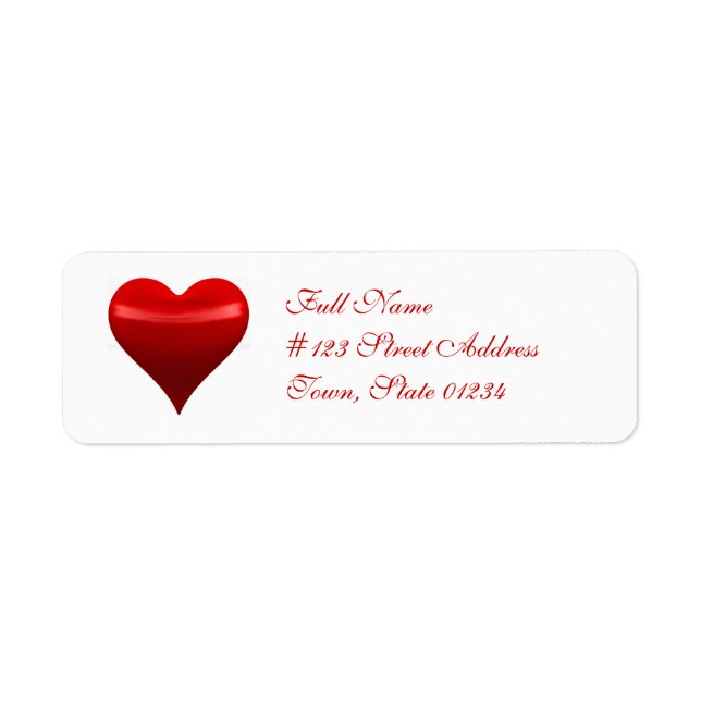 Red Heart Mailing Label (Front)