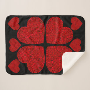 Red Heart Mandala Sherpa Blanket
