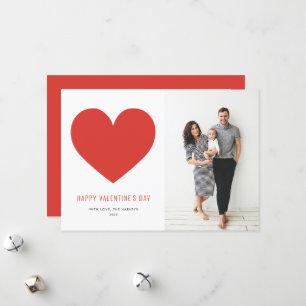 Red Heart Minimalist Happy Valentine's Day Holiday Card