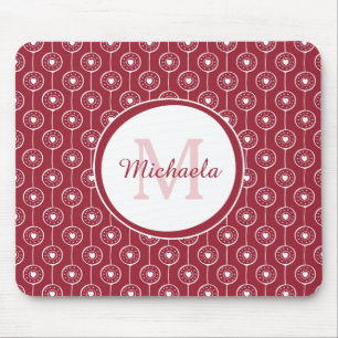 Red Heart Monogram Mouse Mat