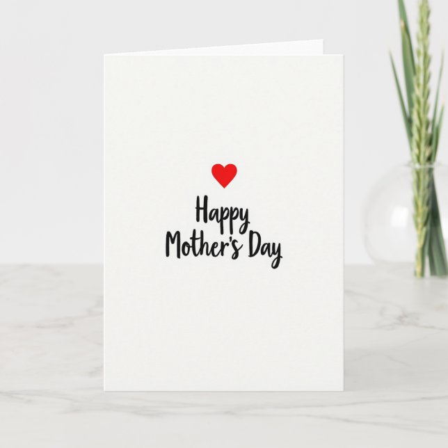 Red Heart Mothers Day Message Card (Front)