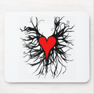 Red heart mouse mat