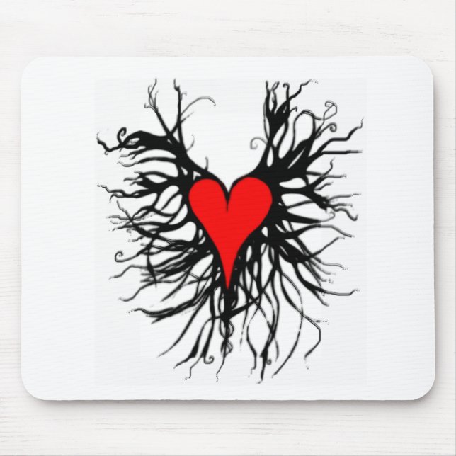 Red heart mouse mat (Front)
