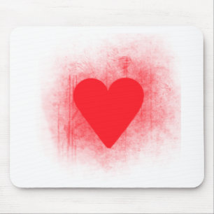Red heart mouse mat