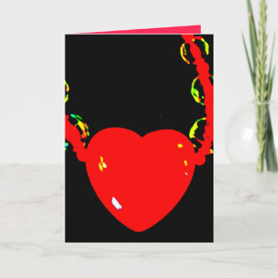 Red Heart Necklace Card