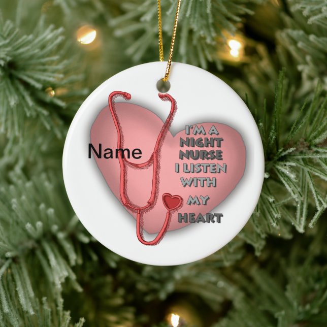 Red Heart Night Nurse Ceramic Tree Decoration (Tree)