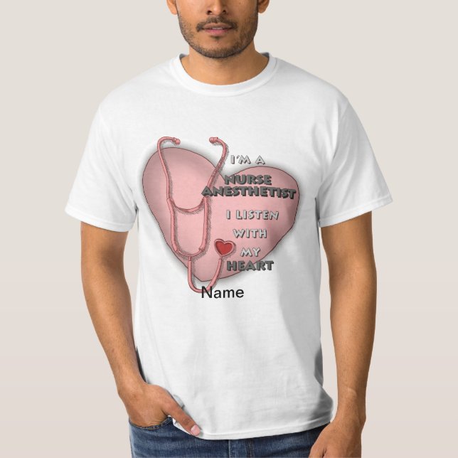 Red Heart Nurse Anaesthetist T-Shirt (Front)