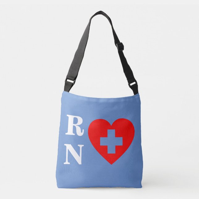 Red Heart Nurse Crossbody Tote bag (Front)