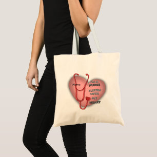 Red Heart Nurse  Tote Bag