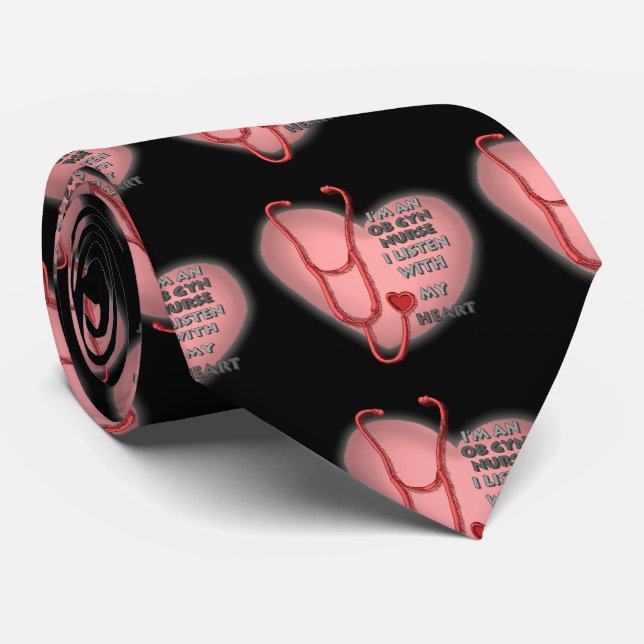 Red Heart ObGyn Nurse Tie (Rolled)