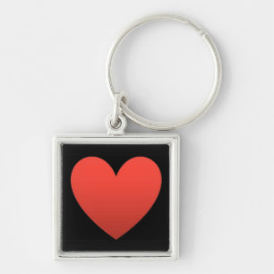 Red Heart on Black - Keychain