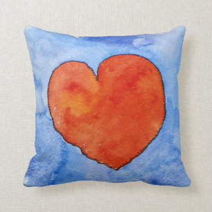 Red heart on blue 2011 cushion