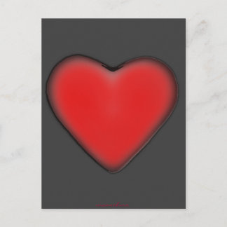 Red Heart on Grey Postcard