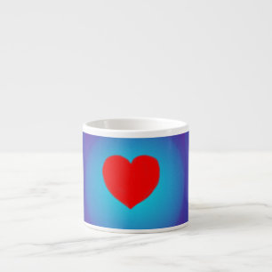 Red Heart on Iluminated Blue> Coffee Mug