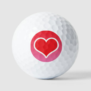 Red Heart On Ombre Background Golf Balls