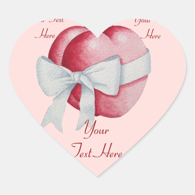 red heart on pink background heart sticker (Front)