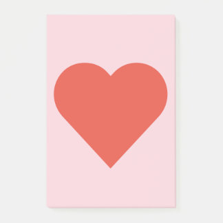 Red Heart on Pink Background Post-It Note