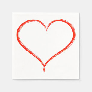 Red  Heart Paper Napkin
