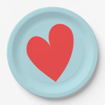 Red Heart Pastel Blue Valentine's Day