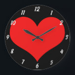 Red Heart Pattern Black Cute Valentine's Day Gift Clock<br><div class="desc">Printed with cute red heart design on black custom colour background! Customise as you wish.</div>