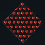 Red heart pattern on black bandana<br><div class="desc">Red heart pattern on black</div>