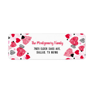 Red Heart Pattern Personalised Valentine