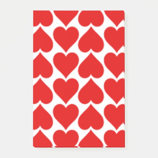 RED HEART PATTERN POST-IT NOTES (Front)