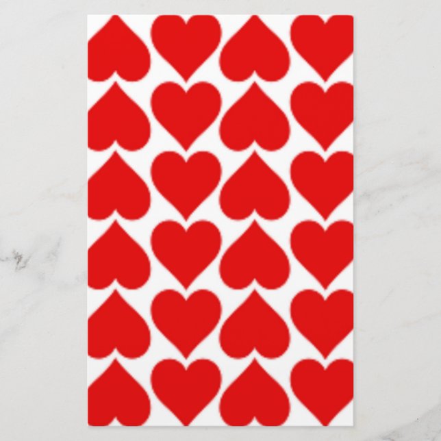 RED HEART PATTERN STATIONERY (Front)